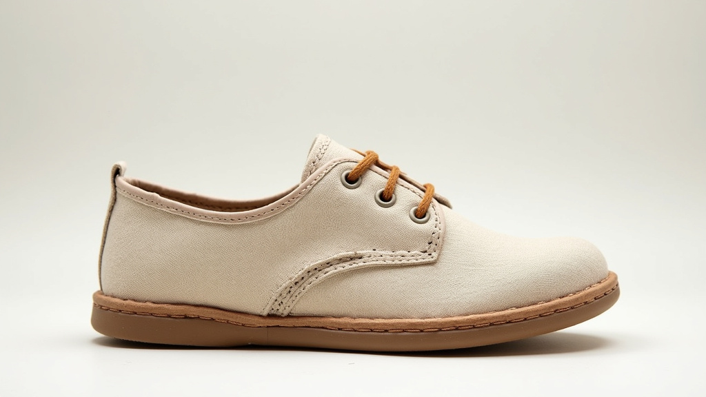 Chaussures de jardin en tissu recyclé, couleur beige, semelle épaisse, fermeture à lacets