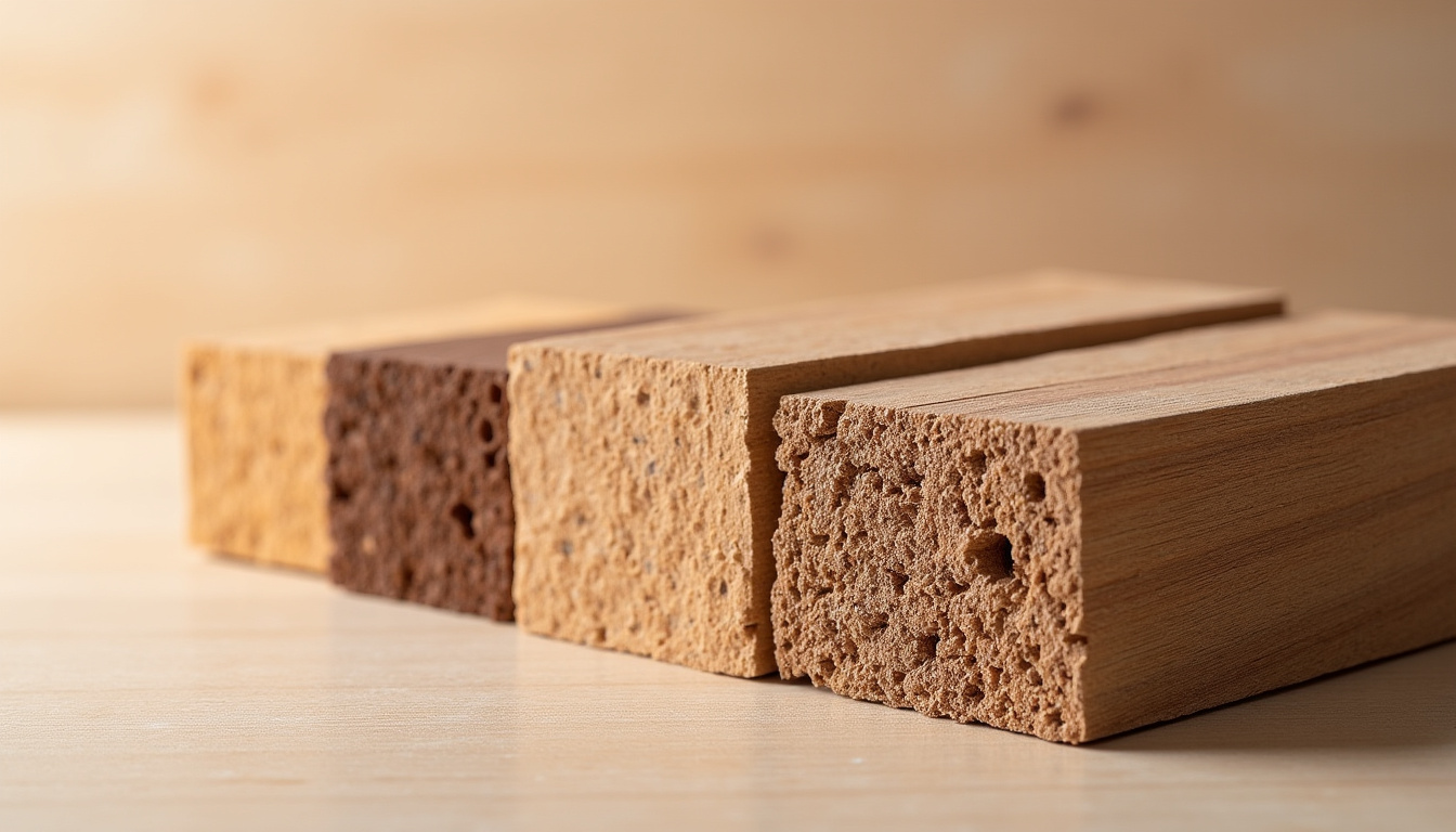 Différents types de copeaux de bois: naturels, colorés et en granulométrie variée