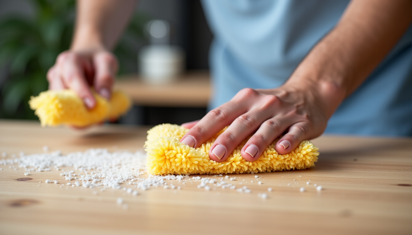 Homme nettoyant un échiquier en bois avec un chiffon doux et une petite brosse à poils souples