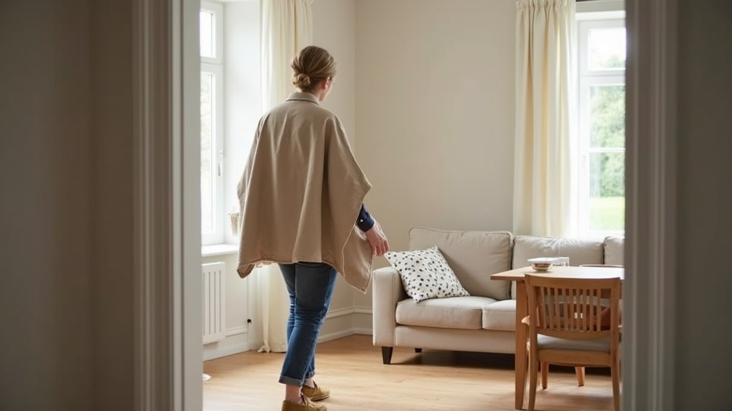 Personne en train de retirer son manteau dans une maison accueillante