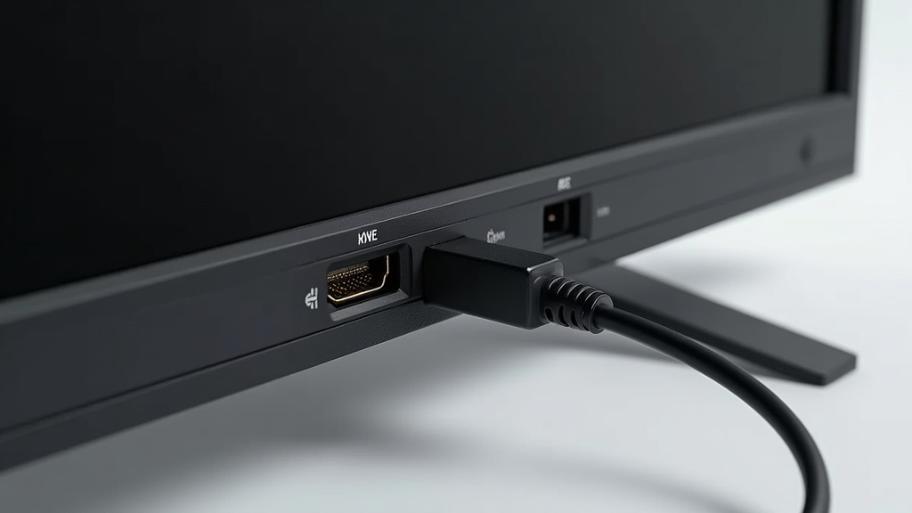Port HDMI endommagé sur une télévision, avec fil cassé visible