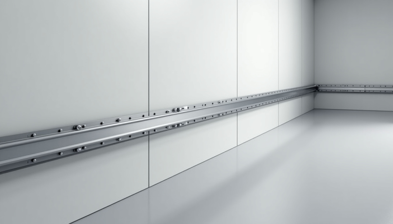 Rail de cimaise collé au mur pour accrocher des cadres sans percer