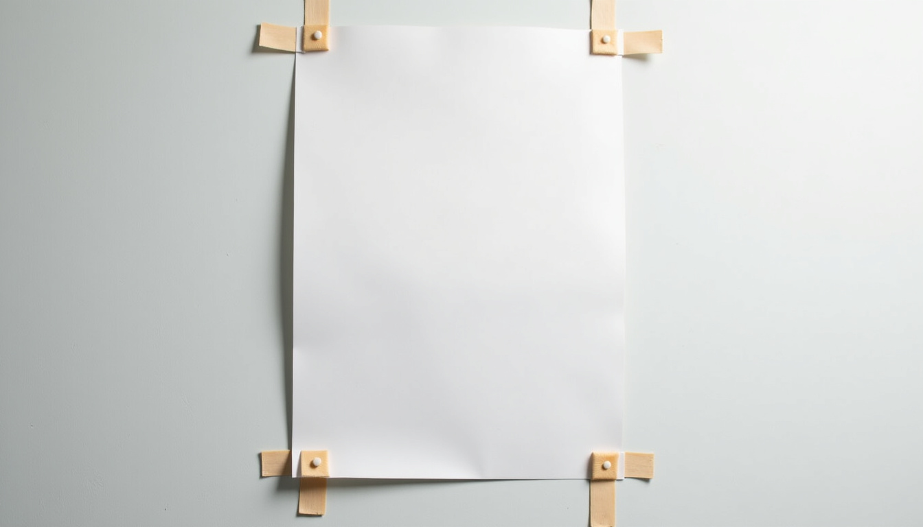 Utilisation de bandes Velcro pour fixer un cadre léger au mur sans percer