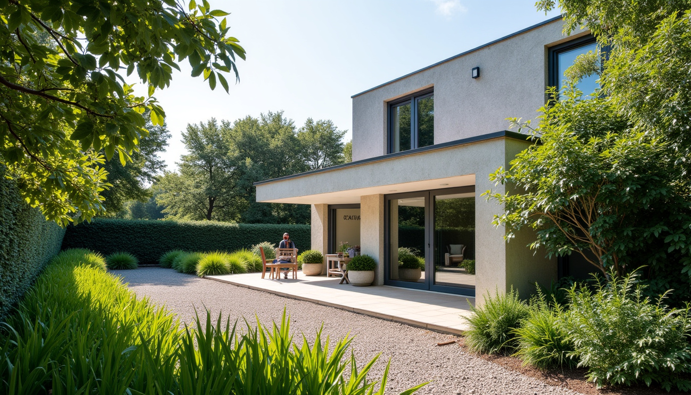 Vue extérieure de la demeure principale de la propriété de Douchy, entourée de verdure et d