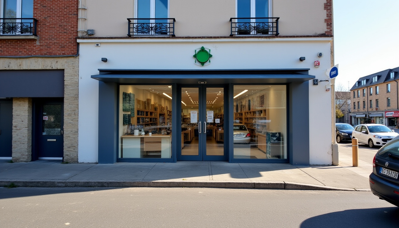 Vue extérieure du magasin Mr.Bricolage situé à Vineuil, rue Lavoisier, avec parking accessible