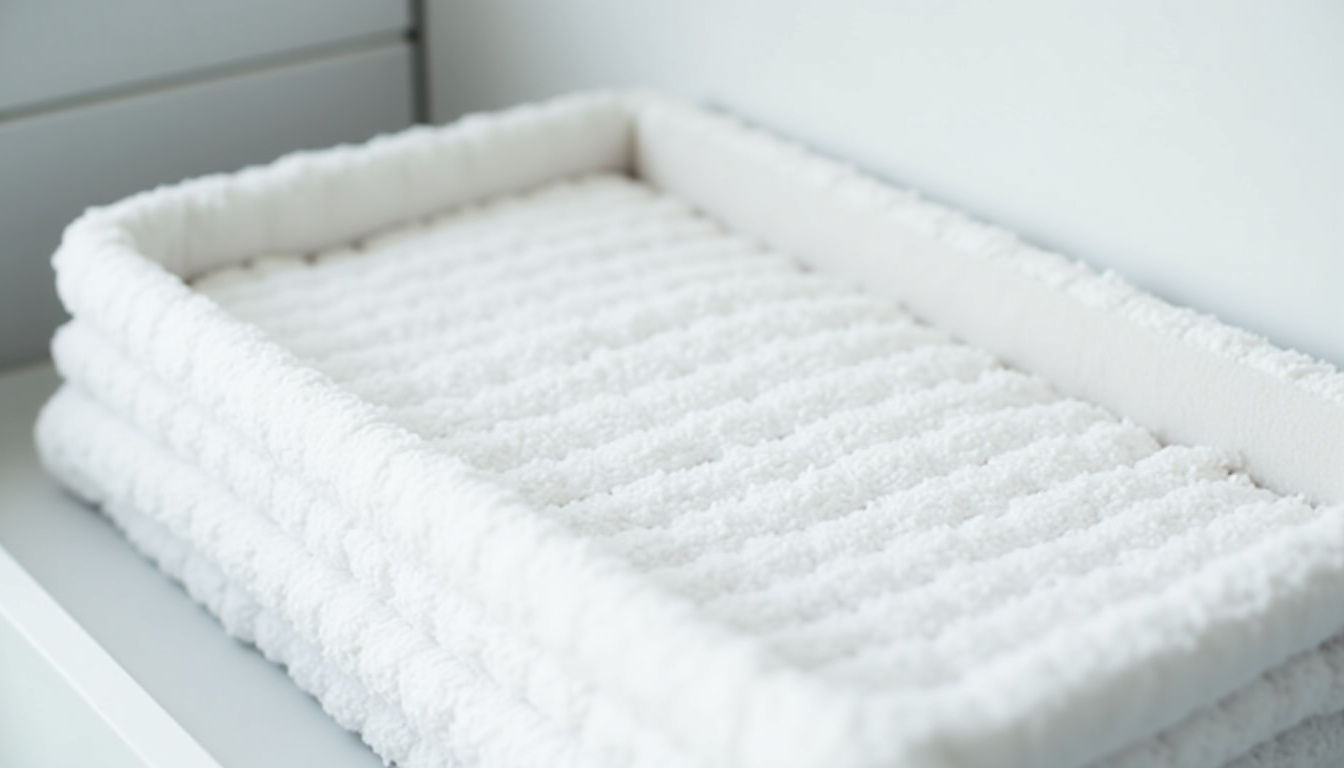 Linge blanc parfaitement propre et bien rangé dans un panier après lavage