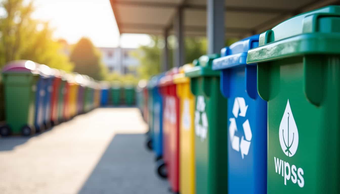 Bennes de tri sur le site de la déchetterie de Venelles, avec signalétique claire