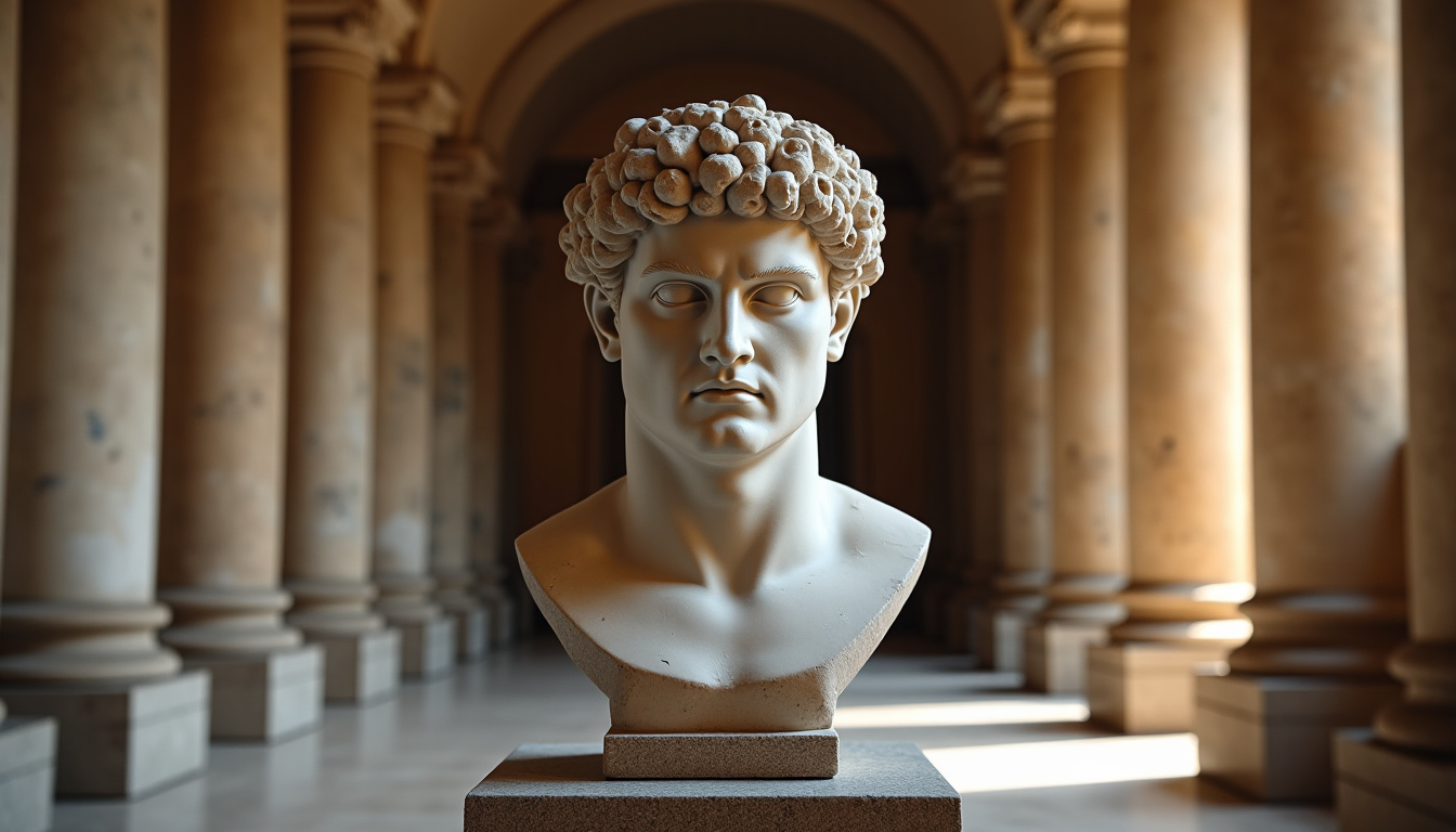 Bustes de Commode exposés aux musées du Capitole à Rome, représentant l