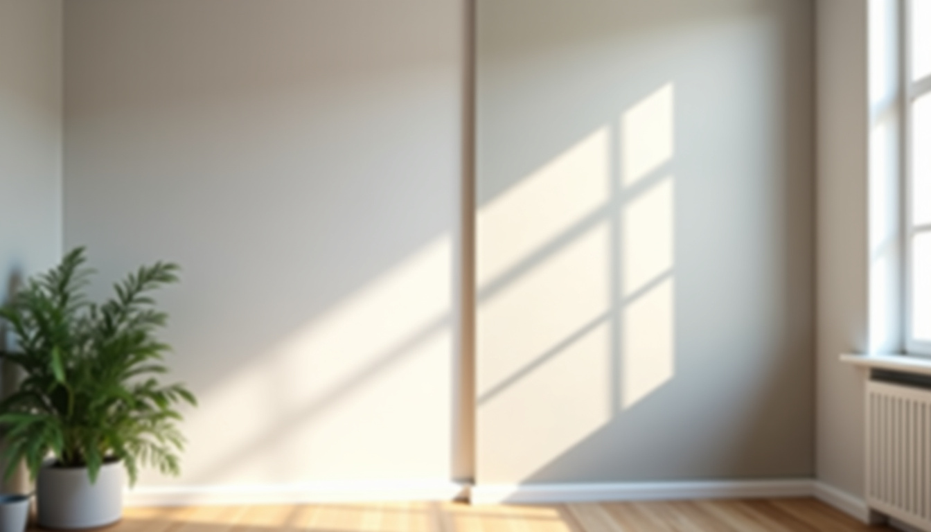 Comparaison visuelle des finitions mat et satiné sur un mur de chambre