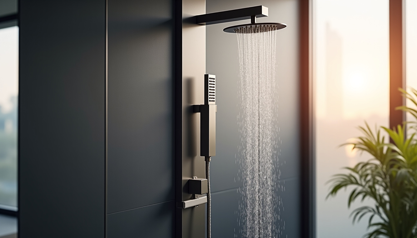 Douchette de barre design moderne en salle de bain contemporaine