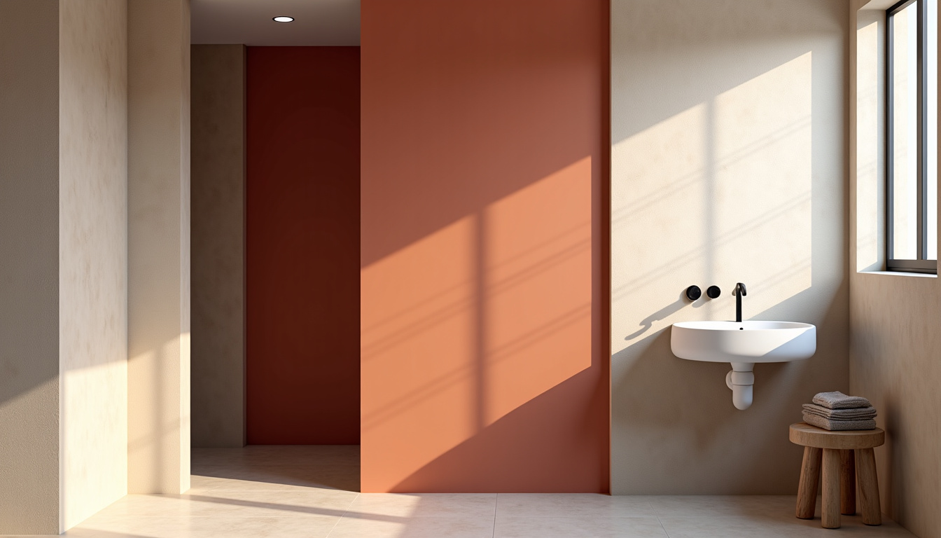 Salle de bain avec mur d