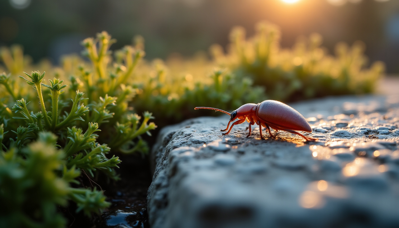 Cloporte en train de ramper le long d