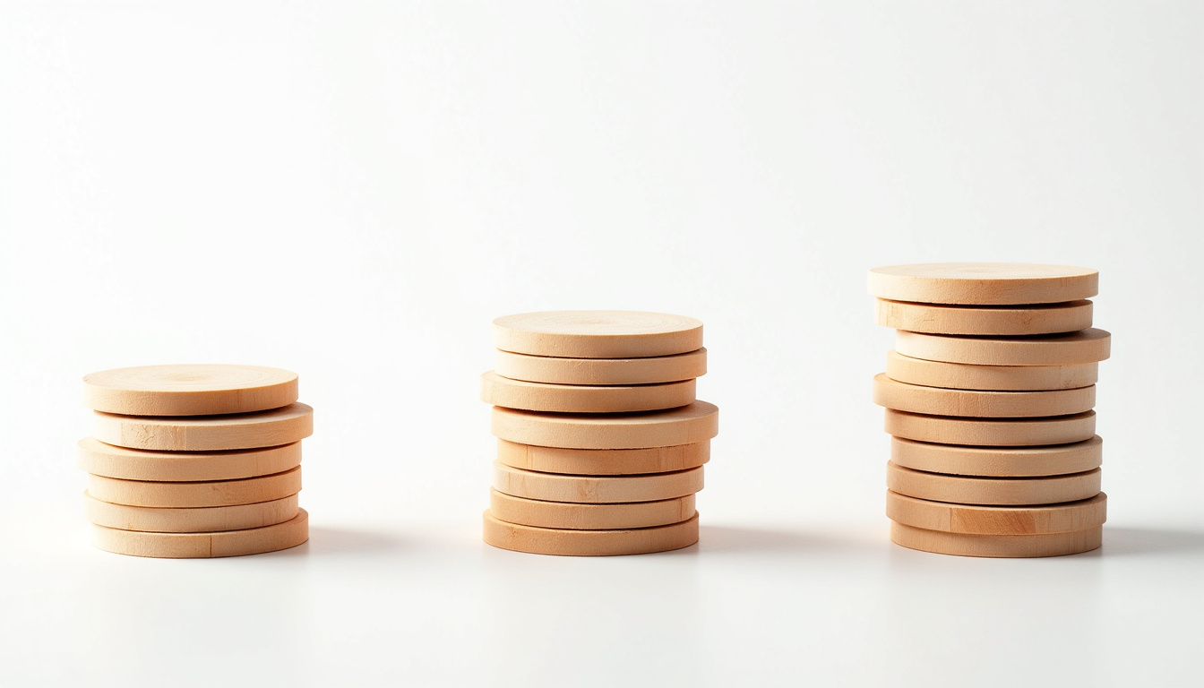 Empilement comparatif de bûches de différentes longueurs montrant les espaces vides dans chaque configuration