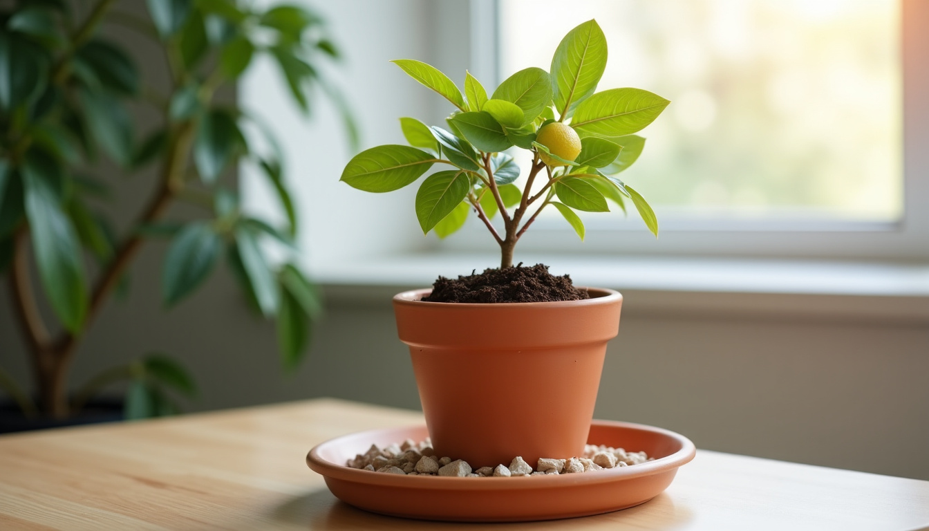 Préparation du pot pour la plantation d