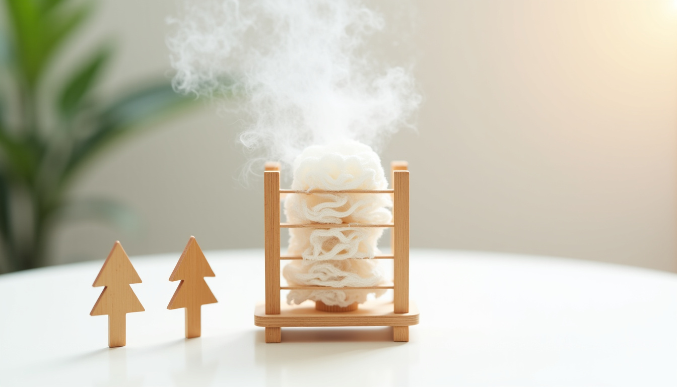 Schéma du fonctionnement d’un rafraîchisseur d’air par évaporation avec flux d’air et tampon humidifié