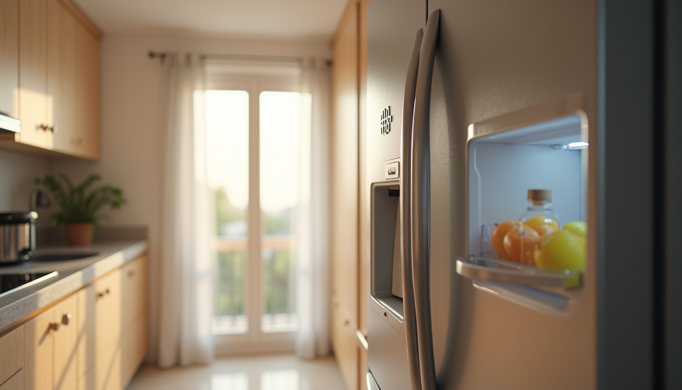 Réfrigérateur Hisense en fonctionnement silencieux dans une cuisine moderne