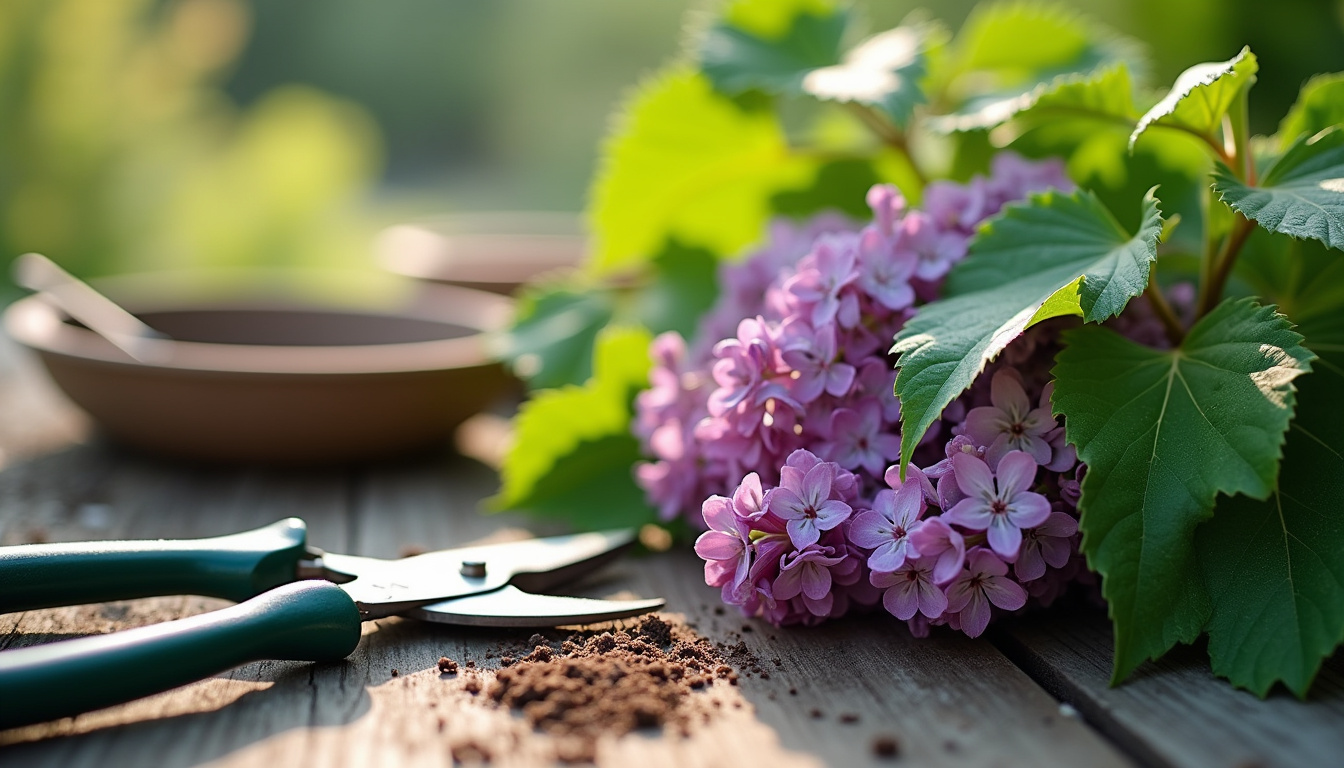 Sélection de rameaux de lilas sains pour bouturage