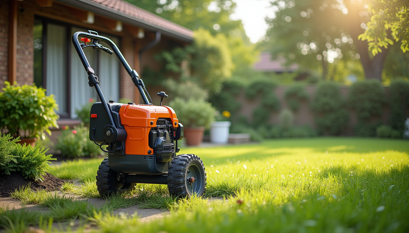 Utilisation d'un broyeur de végétaux électrique dans un jardin