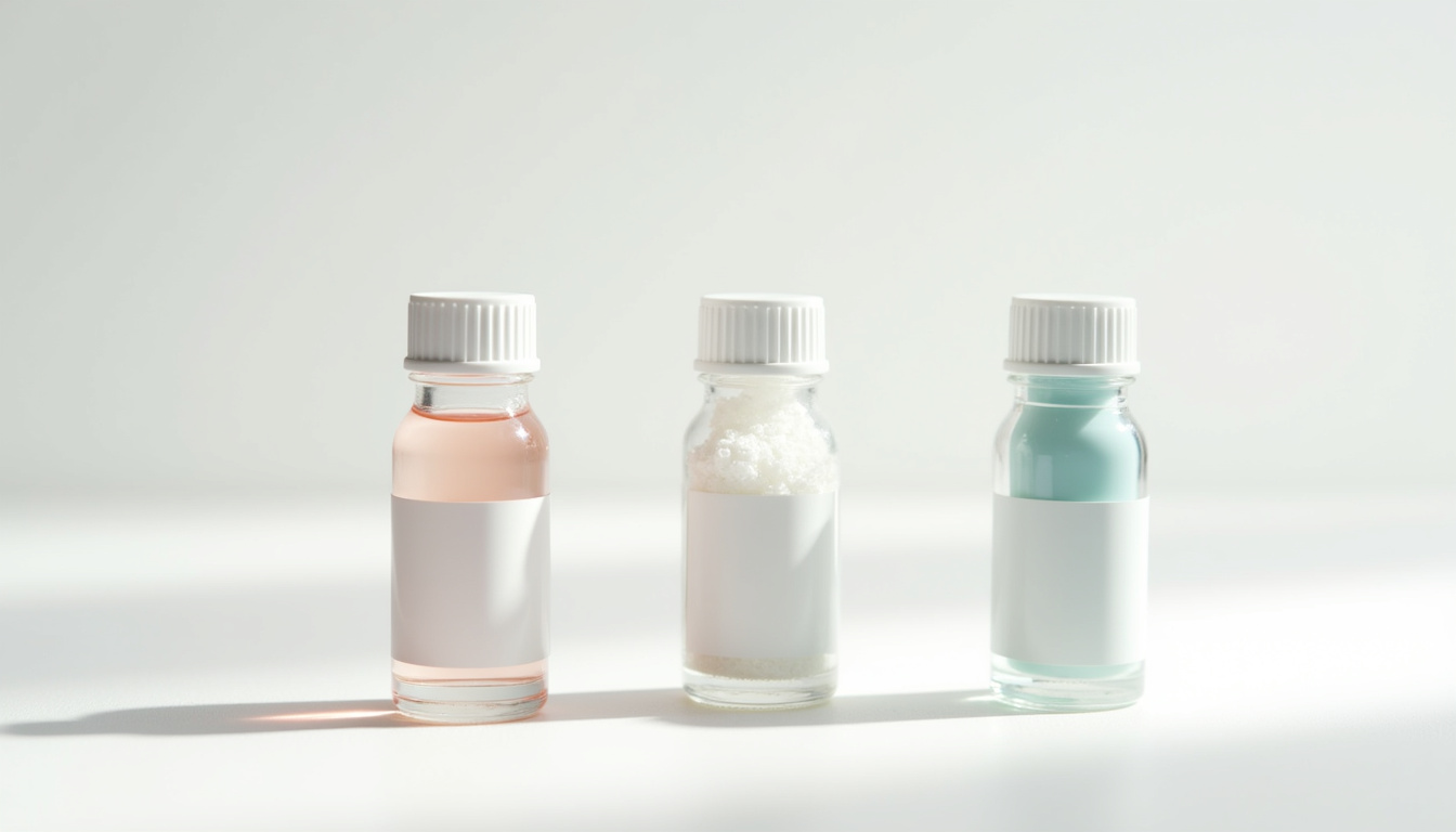 Comparaison visuelle des formats de détachants: liquide, poudre et stick