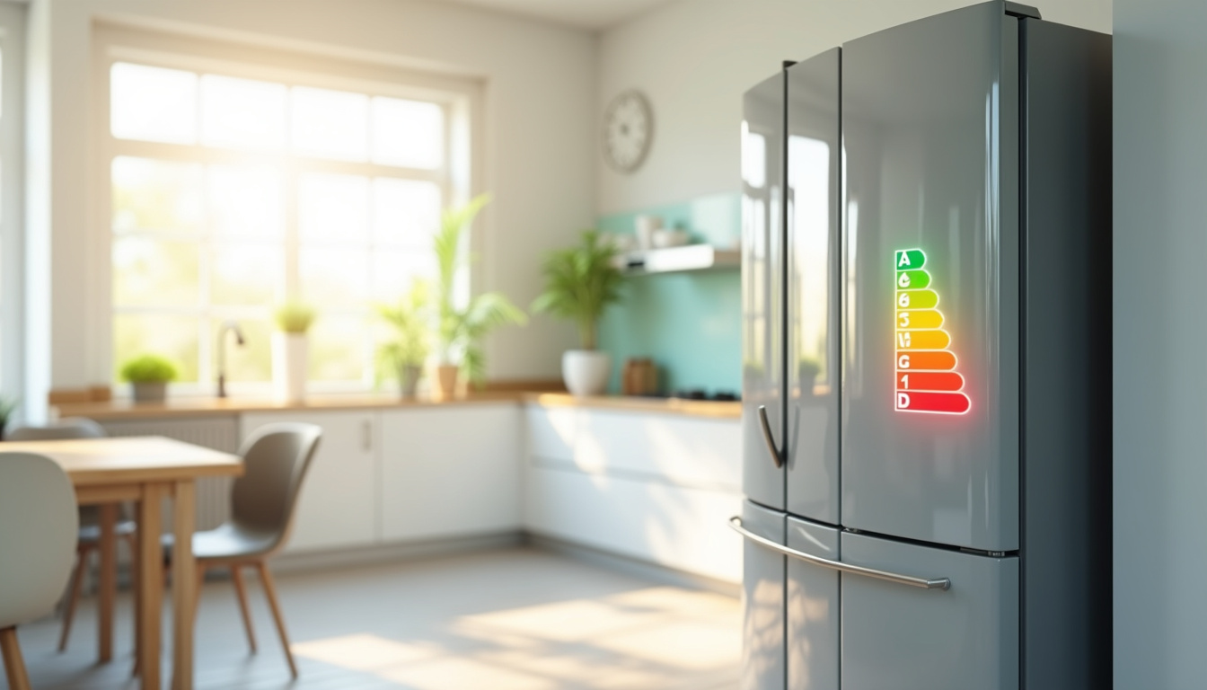 Illustration des différentes classes énergétiques sur un frigo multi portes
