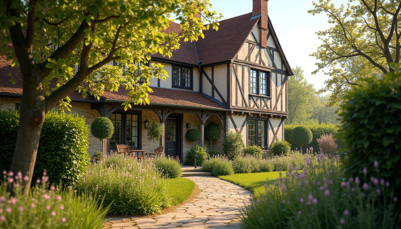 Maison ancienne rénovée avec colombages apparents et intérieur moderne, projet de restauration en Normandie