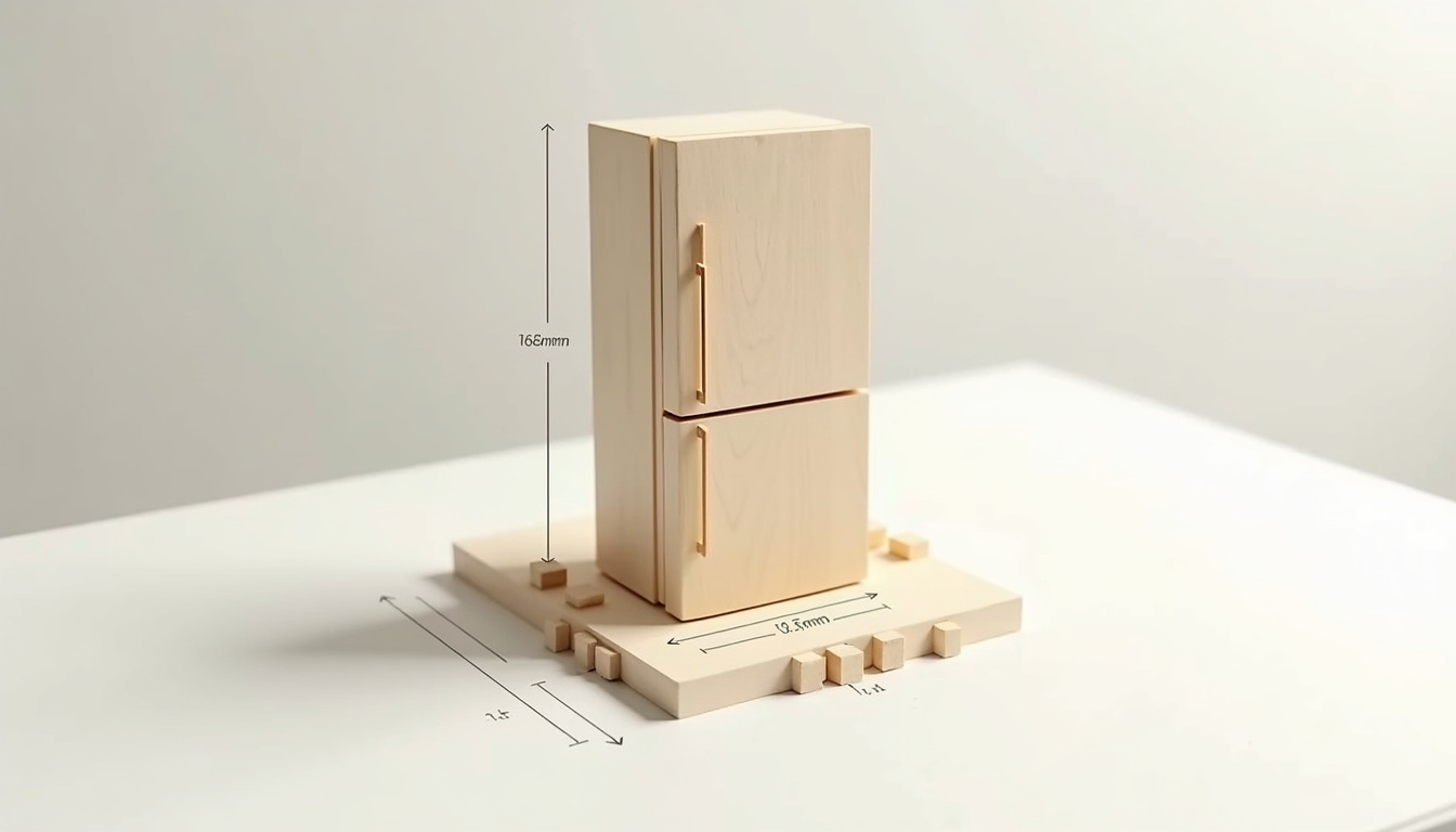 Schéma des dimensions d’encastrement d’un frigo congélateur encastrable avec hauteur, largeur et profondeur